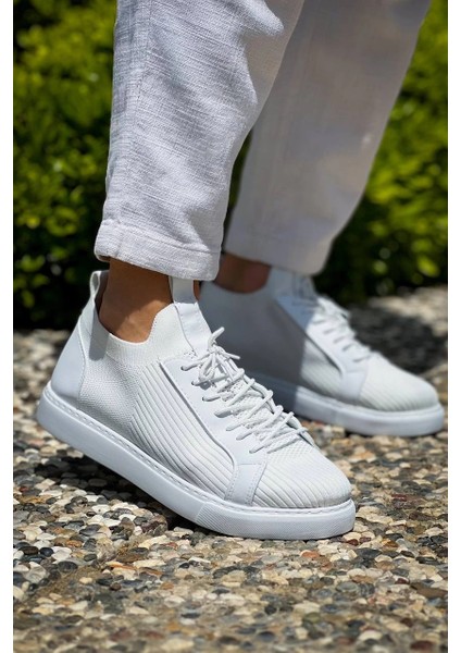 Lvsqvr KB-112 Kuback Beyaz Triko Bağcıklı Günlük Erkek Ayakkabı (Numara: 41)