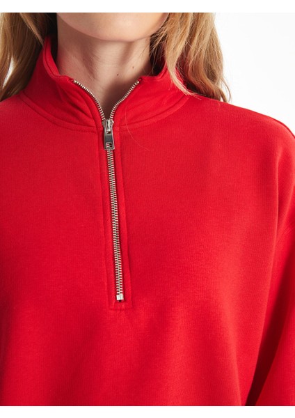 Yeni Sezon Dik Yaka Kadın Sweatshirt modelleri