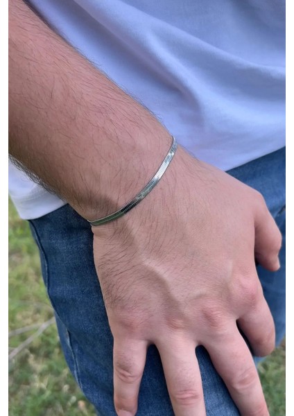 Kişiye Özel Harfli Yassı Yılan Zincir Çelik Bileklik Sevgiliye Eşe Hediye SCB25H fırsatları