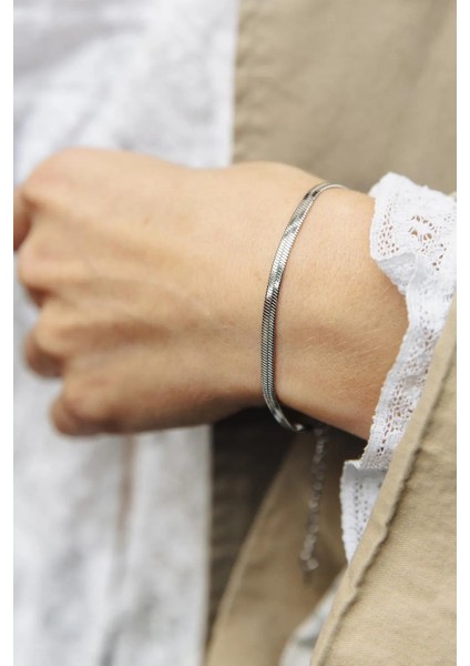 Kişiye Özel Harfli Yassı Yılan Zincir Çelik Bileklik Sevgiliye Eşe Hediye SCB25H indirimleri