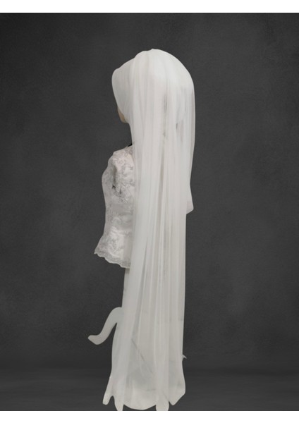 Gelinbaşı Kırık Beyaz Tektek Model Hazır Duvak Hazır Şal Abiye Şal fırsatları