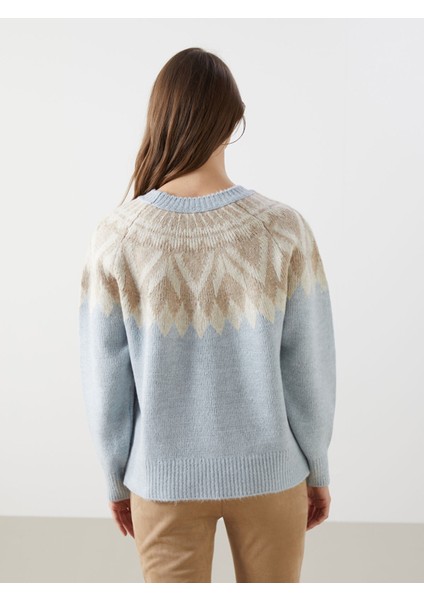 Yeni Sezon Bisiklet Yaka Desenli Kadın Triko Kazak fırsatları