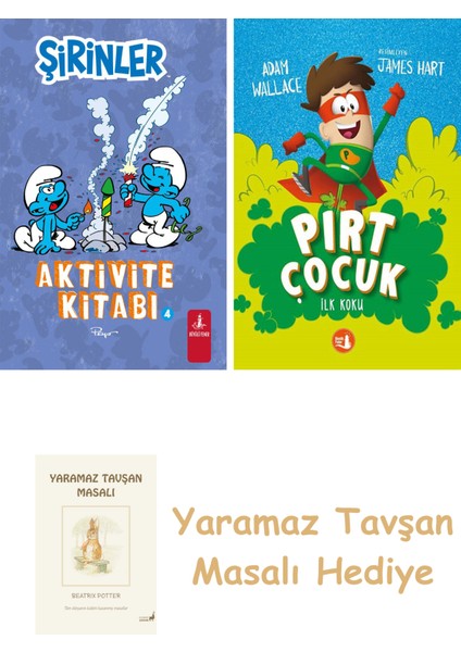 Şirinler - Aktivite Kitabı 4 + Pırt Çocuk 1 - Ilk Koku + Yaramaz Tavşan Masalı