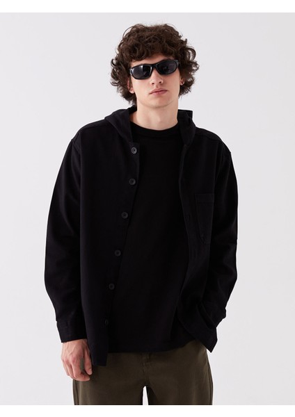 Yeni Sezon Kapüşonlu Rahat Kalıp Uzun Kollu Gabardin Erkek Gömlek Ceket fiyatları