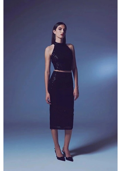 Payetli Uzun Kalem Etek 80 cm modelleri