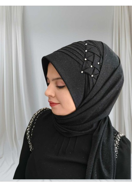 Simli Siyah Taşlı Hazır Duvak Hazır Şal Hazır Türban fiyatları
