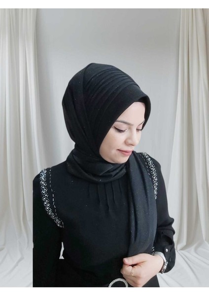 Simli Siyah Taşlı Hazır Duvak Hazır Şal Hazır Türban modelleri