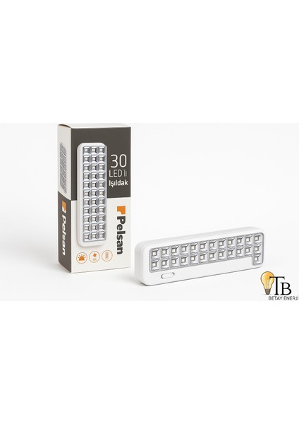 30 Led’li Şarjlı Işıldak – Depo ve Atölye Için Güçlü Acil Aydınlatma – 8 Saat Kesintisiz Işık