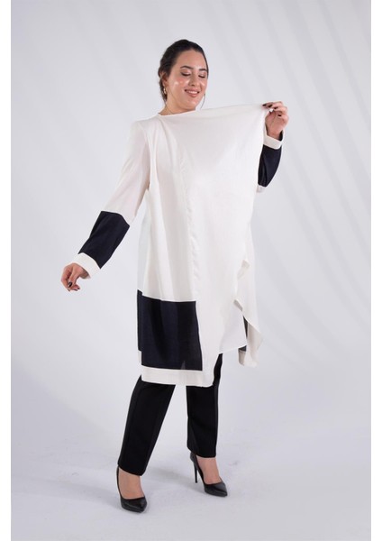 Kadın Büyük Beden Iki Renk Bej Tunik fırsatları