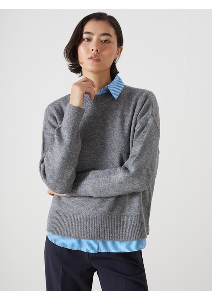 Yeni Sezon Dik Yaka Oversize Kadın Triko Kazak fırsatları