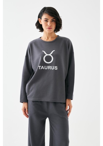 Kadın Füme Boğa Burcu Oversize 2 Iplik Eşofman Ev Giyim Takımı fiyatları