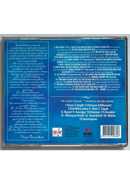 Türk Sanat Müziği Seçmeleri 6 Rast CD (Orijinal Dönem Baskı Cd) fiyatları
