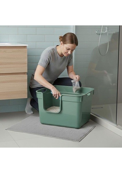 Tanos Yarı Açık Kedi Tuvaleti 54X40X32 - Yeşil fırsatları