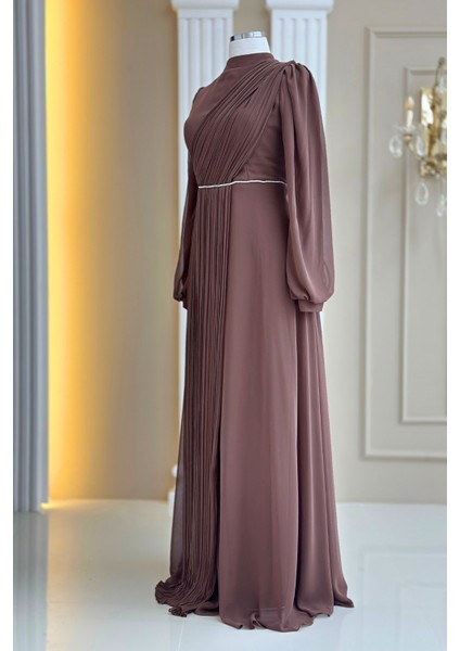 Arin Abiye Elbise Kahverengi modelleri