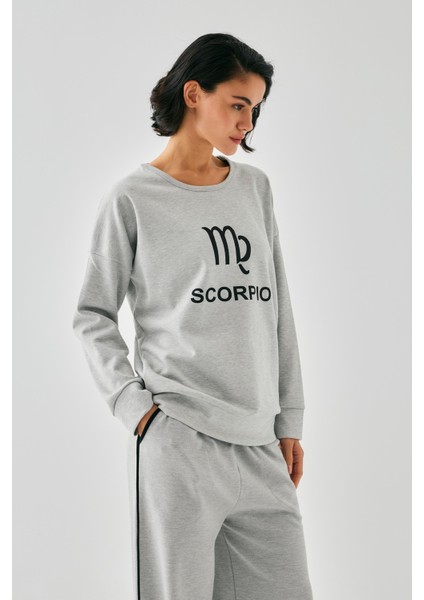 Kadın Gri Akrep Burcu Oversize 2 Iplik Eşofman Ev Giyim Takımı fiyatları