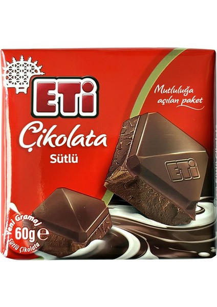 Çikolata Sütlü Kare 60 gr x 20 Adet fiyatları