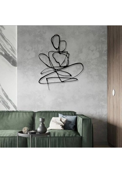 Minimalist Aşık Çift Metal Duvar Dekoru – Modern Çizgi Sanatı modelleri