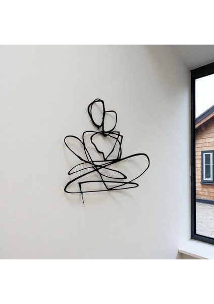 Minimalist Aşık Çift Metal Duvar Dekoru – Modern Çizgi Sanatı fırsatları