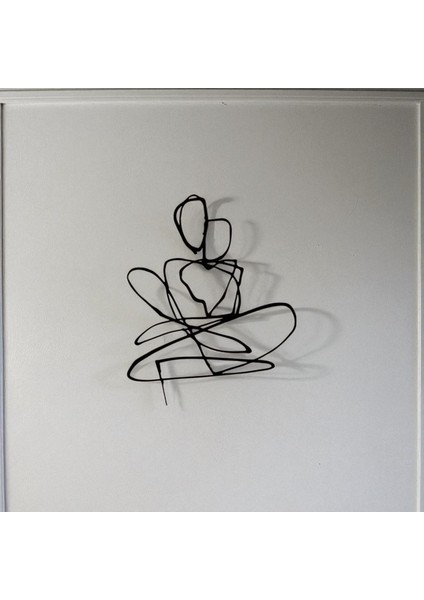 Minimalist Aşık Çift Metal Duvar Dekoru – Modern Çizgi Sanatı indirimleri