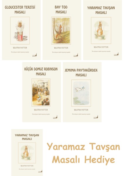 Beatrix Potter 9 - Yaramaz Tavşan Masalı + Beatrix Potter 23 - Küçük Domuz Robinson Masalı + Beatrix Potter 12 - Jemima Paytakördek Masalı