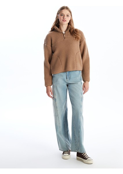 Yeni Sezon Dik Yaka Oversize Kadın Sweatshirt fiyatları