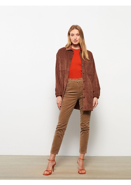 Yeni Sezon Normal Bel Dar Fit Düz Kadife Kadın Pantolon fiyatları