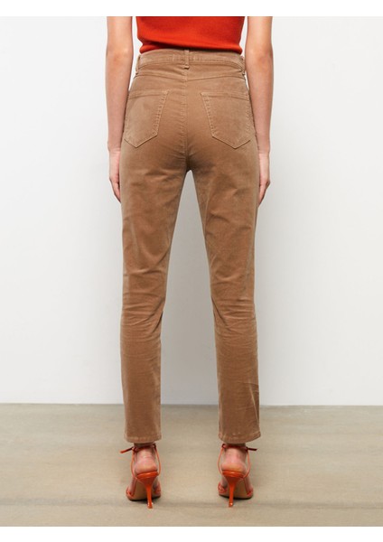 Yeni Sezon Normal Bel Dar Fit Düz Kadife Kadın Pantolon indirimleri