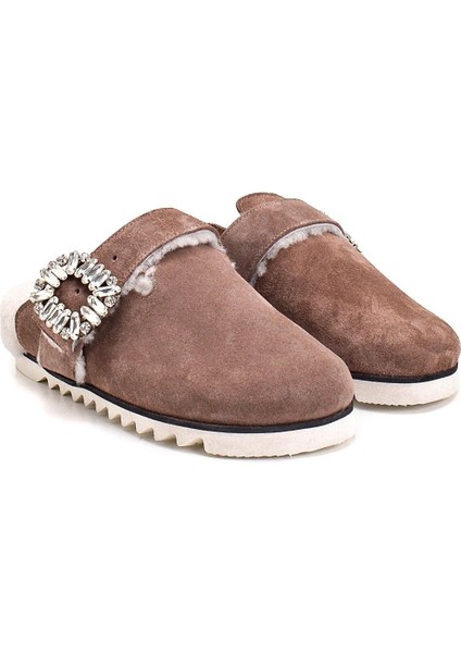 Fays Capucıno Süet Kadın Düz Terlik fiyatları