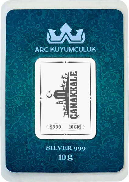 Hediyeye Özel 10 Gram 999 Ayar Gümüş ile Tasarlanmış Çanakkale Temalı Gümüş KÜLÇESI-668