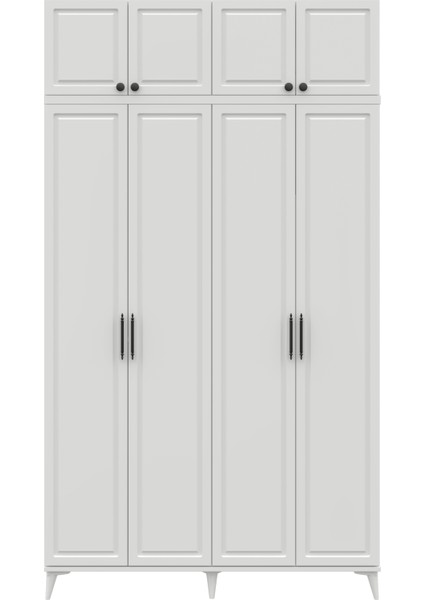 Milas 4 Kapaklı Komple Mdf Ayaklı Yüklüklü Gardırop - Elbise Dolabı - Yüklük Dolabı modelleri