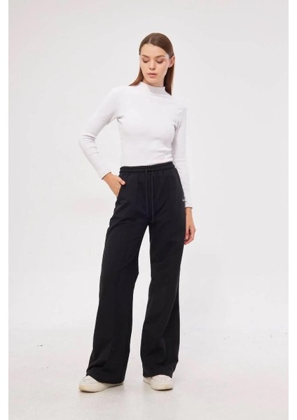 Iki Iplik Bol Paça Eşofman Pantalon - Siyah fırsatları