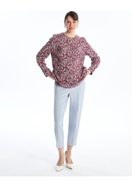 Yeni Sezon Bisiklet Yaka Desenli Uzun Kollu Kadın Bluz fiyatları