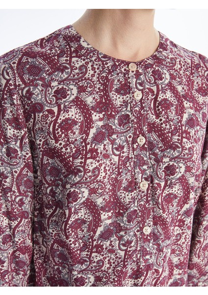 Yeni Sezon Bisiklet Yaka Desenli Uzun Kollu Kadın Bluz modelleri