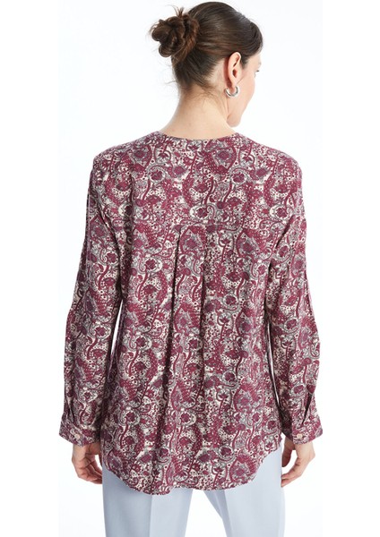 Yeni Sezon Bisiklet Yaka Desenli Uzun Kollu Kadın Bluz fırsatları