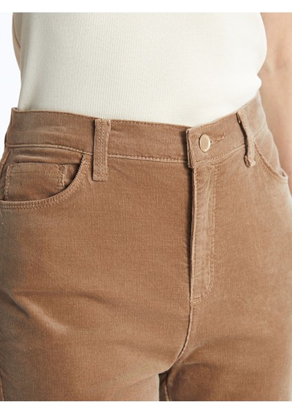 Yeni Sezon Dar Fit Ispanyol Paça Kadın Kadife Pantolon modelleri