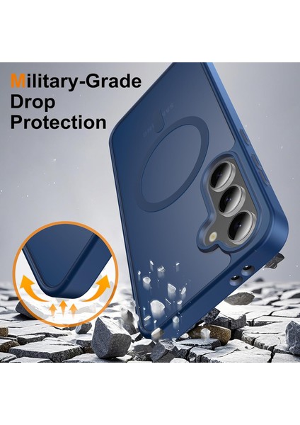 Samsung Galaxy S25 Plus Uyumlu Kamera Lens+Ekran Koruyucu Magsafe Şarj Destekli Iz Tutmaz Mat Kapak fırsatları