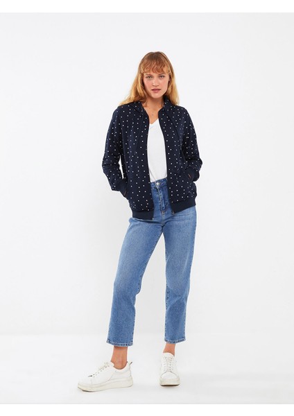 Yeni Sezon Kapüşonlu Puantiyeli Uzun Kollu Kadın Spor Hırka