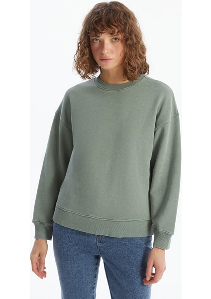 Yeni Sezon Bisiklet Yaka Kadın Sweatshirt