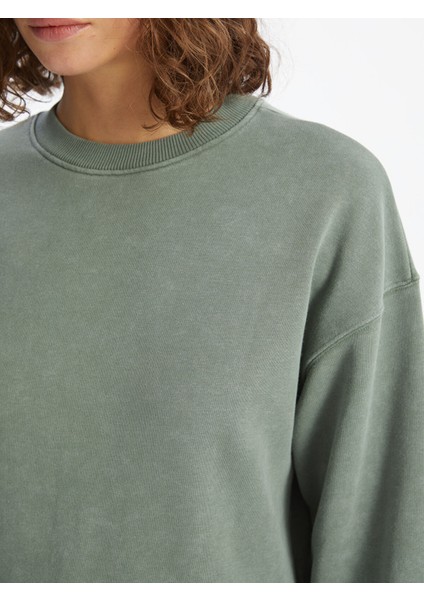 Yeni Sezon Bisiklet Yaka Kadın Sweatshirt modelleri