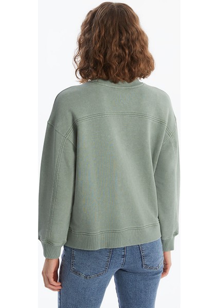 Yeni Sezon Bisiklet Yaka Kadın Sweatshirt fırsatları