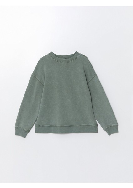 Yeni Sezon Bisiklet Yaka Kadın Sweatshirt indirimleri