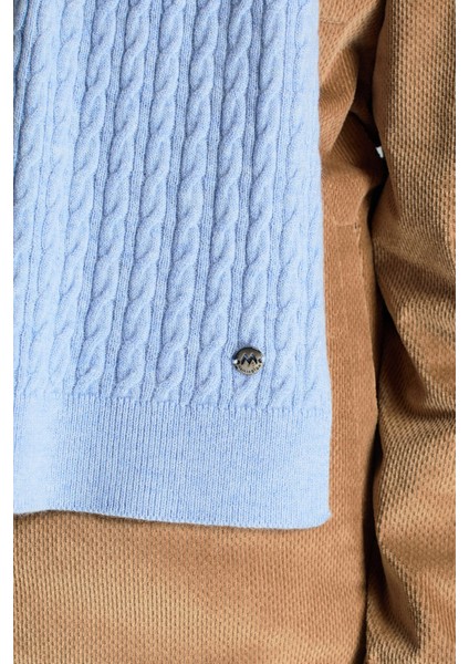 Lambswool Yün Buz Mavisi Atkı modelleri