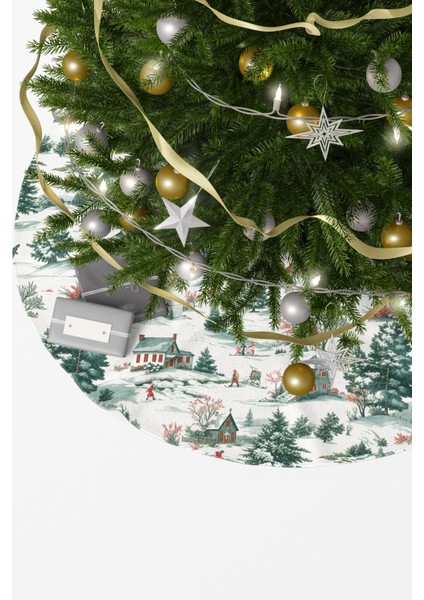 Beyaz Kış Manzaralı Yılbaşı Çam Ağacı Örtüsü fiyatları