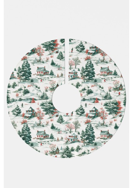 Beyaz Kış Manzaralı Yılbaşı Çam Ağacı Örtüsü modelleri