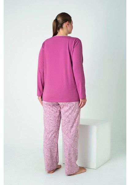 Kadın Battal Penye Süprem Patlı Uzunkol Pijama Takım C840-922 fiyatları