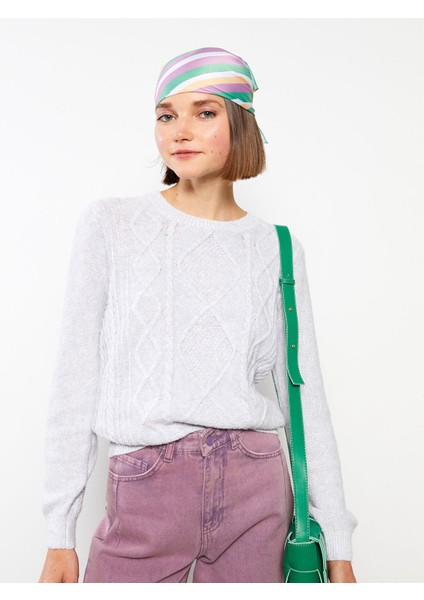 Yeni Sezon Bisiklet Yaka Kendinden Desenli Uzun Kollu Kadın Triko Kazak fiyatları