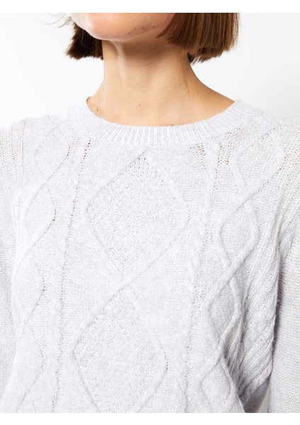 Yeni Sezon Bisiklet Yaka Kendinden Desenli Uzun Kollu Kadın Triko Kazak fırsatları