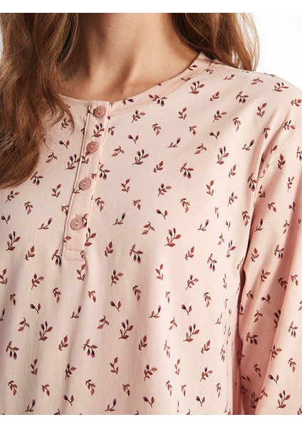 Yeni Sezon Bisiklet Yaka Çiçekli Kadın Gecelik modelleri