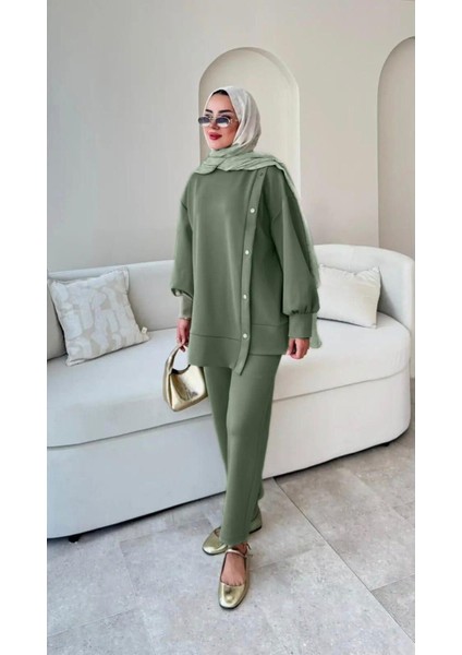 Kadın Pantolon İkili Scuba Takım M61205 - Yeşil