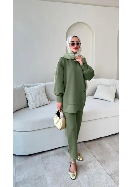 Kadın Pantolon İkili Scuba Takım M61205 - Yeşil fiyatları